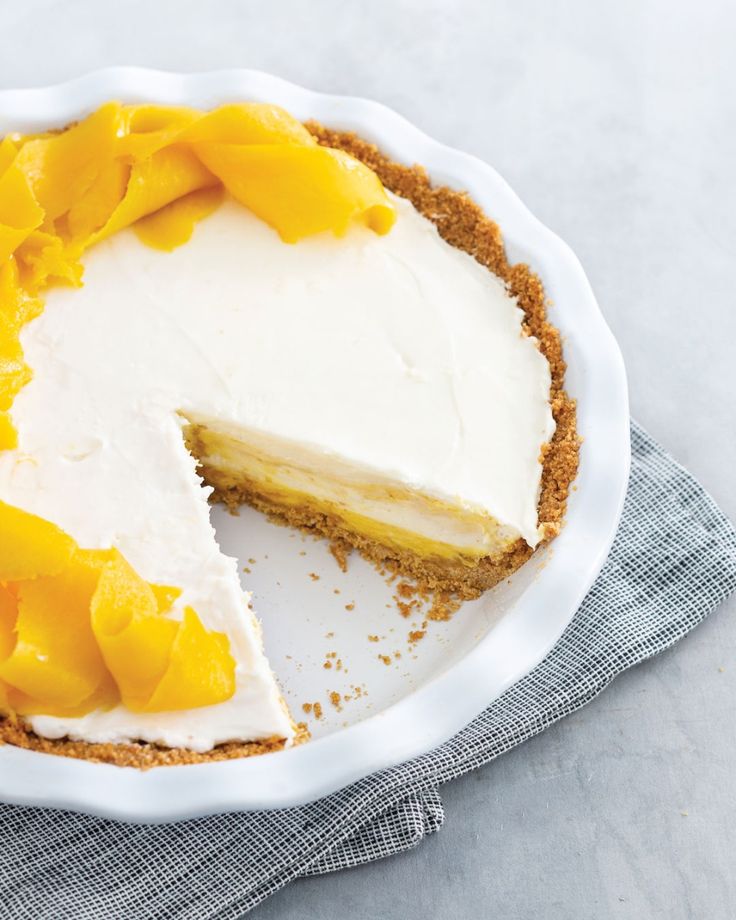 Roasted Mangoes and Cream Pie