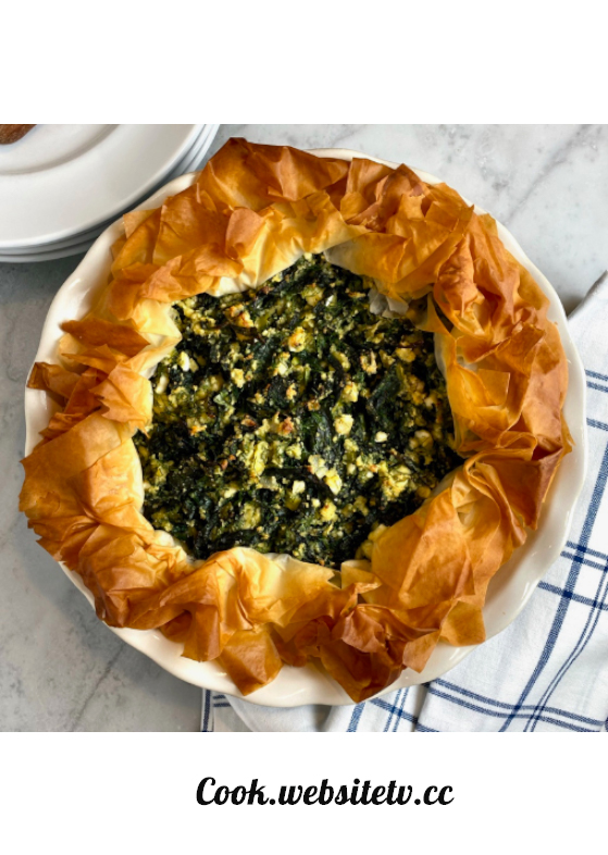 Kale & Spinach Spanakopita Pie